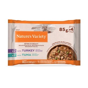 Nature´s variety kapsičky, 32+12 / 64+24 / 16+8 - s krůtím a tuňákem  v omáčce 88x 85 g