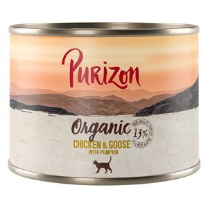 Purizon konzervy, 6 x 200 / 6 x 400 g - 15 % sleva - Organic  kuřecí a husa s dýní (6 x 200 g)