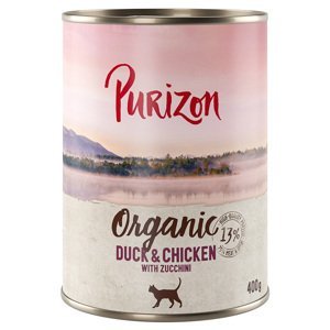 Purizon konzervy, 6 x 200 / 6 x 400 g - 15 % sleva - Organic  kachna a kuřecí s cuketou (6 x 400 g)