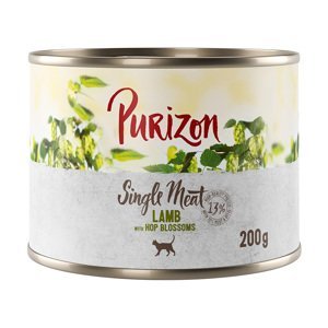 Purizon konzervy, 6 x 200 / 6 x 400 g - 15 % sleva - Single Meat jehněčí s květy chmelu (6 x 200 g)