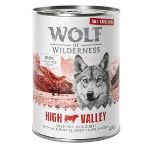 Wolf of Wilderness konzervy, 12 x 400 g - 10 + 2 zdarma - High Valley - hovězí