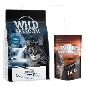 Wild Freedom 6,5 kg + Wild Freedom Filet Snacks kuřecí 100g zdarma - Adult "Cold River" Sterilised losos - bez obliovin