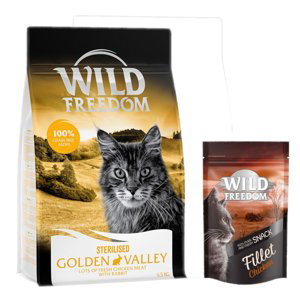Wild Freedom 6,5 kg + Wild Freedom Filet Snacks kuřecí 100g zdarma - Adult "Golden Valley" Sterilised králičí - bez obilovin