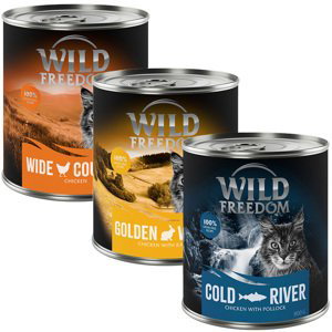 Wild Freedom mix,  6 konzerv - 10 % sleva - Adult míchané balení (2 x kuře, 2 x treska, 2 x králík) 6 x 800 g