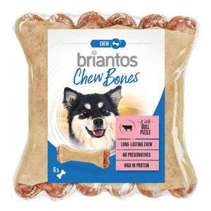 Briantos Chew Bones, 330 g - 15 % sleva - Bones s býkovcem 6 x 12 cm (330 g)