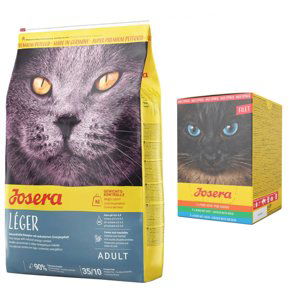 Josera Cat granule, 10 kg + Josera Filet Multipack 6 x 70 g zdarma - Léger