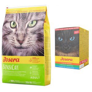 Josera Cat granule, 10 kg + Josera Filet Multipack 6 x 70 g zdarma - Sensi Cat