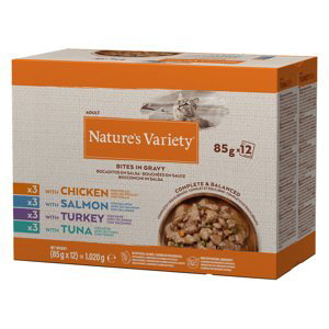 Nature´s variety kapsičky, 32+12 / 60+28 / 16+8 - Mix (kuře, losos, krůtí, tuňák)  (24 x 85 g)