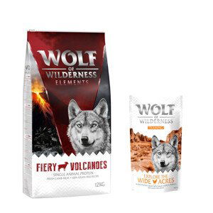 Wolf of Wilderness granule, 12 kg + Training “Explore the Wide Acres” zdarma - "Fiery Volcanoes" - jehněčí 12 kg +  “Explore the Wide Acres” s kuřecím