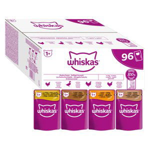 Whiskas kapsičky 96 x 85 g - 72 + 24 zdarma - 1+ kapsičky drůbeží výběr v želé