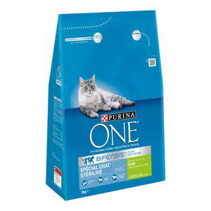 Purina ONE Adult, 2 x 2,8 / 3 kg - 10 % sleva - Sterilized pro kočky - krůta (2 x 3 kg)
