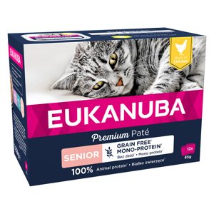 Eukanuba Adult bez obilovin 12 x 85 g - 10 + 2 zdarma - Senior bez obilovin  kuřecí