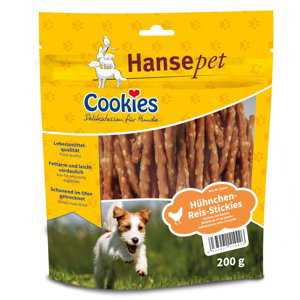 Hansepet snacky, 5 balení - 4 + 1 balení zdarma - Cookies Delikatess kuřecí rýžové tyčinky   5 x 200 g