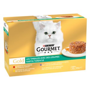 Gourmet Gold konzervičky,  50 + 10 /62+10 zdarma - Raffiniertes Ragoutmix se zeleninou 60x85 g