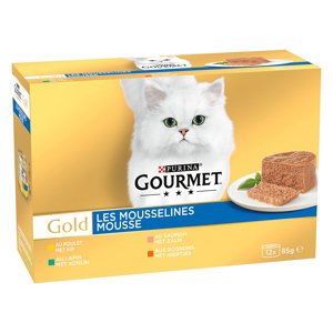 Gourmet Gold konzervičky,  50 + 10 /62+10 zdarma - jemná paštika mix (králičí, kuřecí, losos, ledviny) 60x85 g