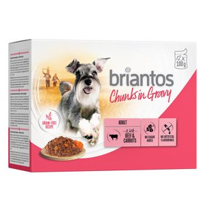 Briantos Chunks in Gravy 48 x 100 g - výhodné balení - hovězí s mrkví