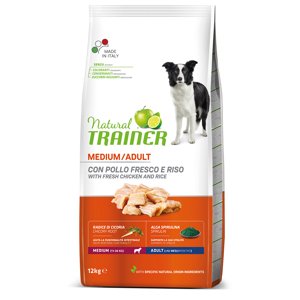 Natural Trainer Medium Adult kuřecí a rýže - 2 x 12 kg