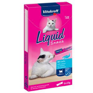 Vitakraft Cat Liquid-snack s lososem + omega 3 - Výhodné balení 24 x 15 g