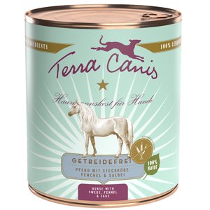 12 x 800 g Výhodné balení Terra Canis Sensitive - Koňské s brukví, fenyklem a šalvějí