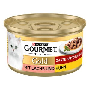 Gourmet Gold jemné kousky 12 x 85 g - losos & kuře