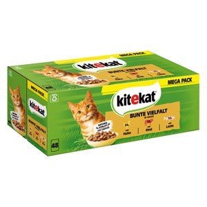 Kitekat kapsičky 48 x 85 g  - Pestrý výběr v omáčce 48 x 85 g