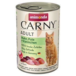 Animonda Carny Adult 12 x 400 g - Krůtí, kuřecí & králík