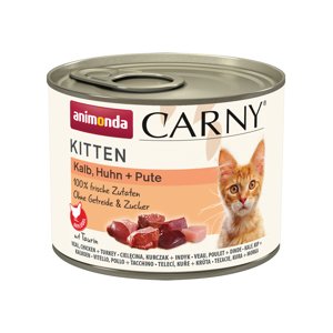 Animonda Carny Kitten 12 x 200 g - Telecí, kuřecí a krůtí