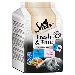 Sheba Fresh & Fine kapsičky 6 x 50 g - tuňák a losos v želé
