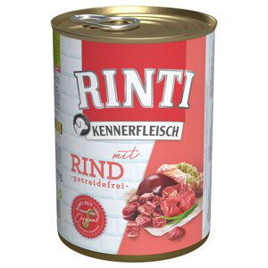 RINTI Kennerfleisch 24 x 400 g  - Mix hovězí, drůbeží srdíčka