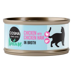 Výhodné balení Cosma Nature 24 x 70 g - Kuře & kuřecí šunka