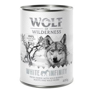 Výhodné balení: Wolf of Wilderness Adult 12 x 400 g - NOVÉ: White Infinity - koňské