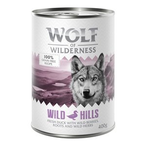 Výhodné balení: Wolf of Wilderness Adult 12 x 400 g - Wild Hills - kachní