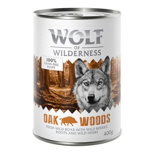 Výhodné balení: Wolf of Wilderness Adult 12 x 400 g - Oak Woods - kančí