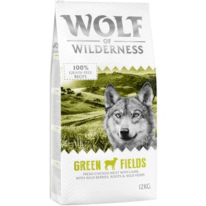 Wolf of Wilderness Adult "Green Fields" - jehněčí - Výhodné balení 2 x 12 kg