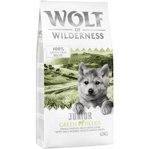 Výhodné balení: 2 x 12 kg Wolf of Wilderness granule - Junior - Green Fields - jehněčí