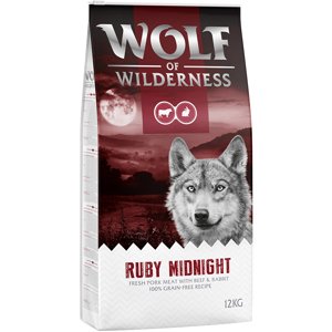 Výhodné balení: 2 x 12 kg Wolf of Wilderness granule - Ruby Midnight - vepřové, hovězí a králičí