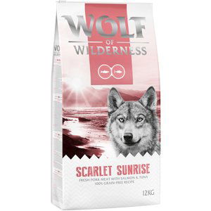 Výhodné balení: 2 x 12 kg Wolf of Wilderness granule - Scarlet Sunrise - vepřové, losos a tuňák