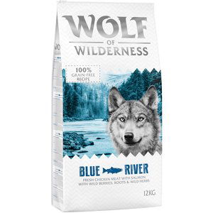 Výhodné balení: 2 x 12 kg Wolf of Wilderness granule - Adult Blue River - losos
