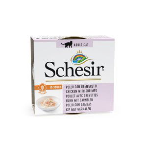 Schesir Natural v omáčce 6 x 70 g - kuřecí a garnely