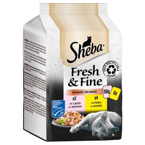 Megapack Sheba Fresh & Fine 12 x 50 g - losos a kuře v omáčce