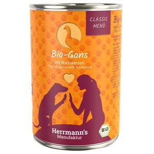 Herrmann's Menu 12 x 400 g - výhodné balení - bio husa s bio pohankou