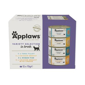 Applaws Multipack Adult konzerva 12 x 70 g - Výběrové varianty ve vývaru