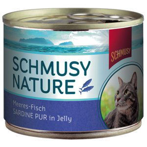 Konzerva Schmusy Nature s rybí příchutí 12 x 185 g - Sardinka Pur