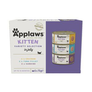 Applaws Multipack Kitten konzervy 6 x 70 g - míchané balení: kuřecí, tuňák a sardinky