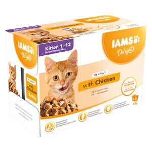 IAMS Delights Kitten - kuřecí v omáčce 12 x 85 g