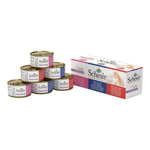 Mixpack Schesir natural s rýží - 6 x 85 g v plechovce - 3 druhy