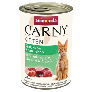 Animonda Carny Kitten 12 x 400 g - Hovězí, kuřecí a králičí