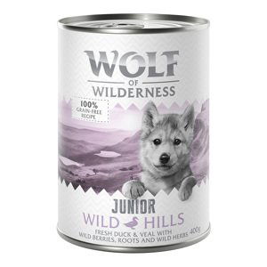 Little Wolf of Wilderness Junior 6 x 400 g - Wild Hills - kachní a telecí