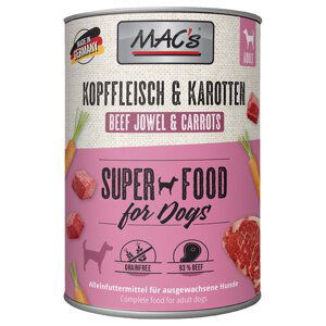 Výhodné balení MAC's Adult Superfood 12 x 400 g - Maso z hlavy a mrkev