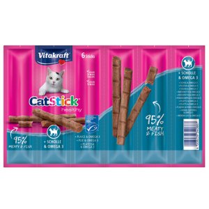 Vitakraft Cat Stick Healthy - Platýs & omega 3 (6 x 6 g)